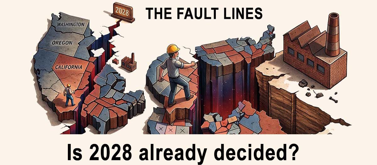 Illustration for feature story: Is 2028 Already Decided?