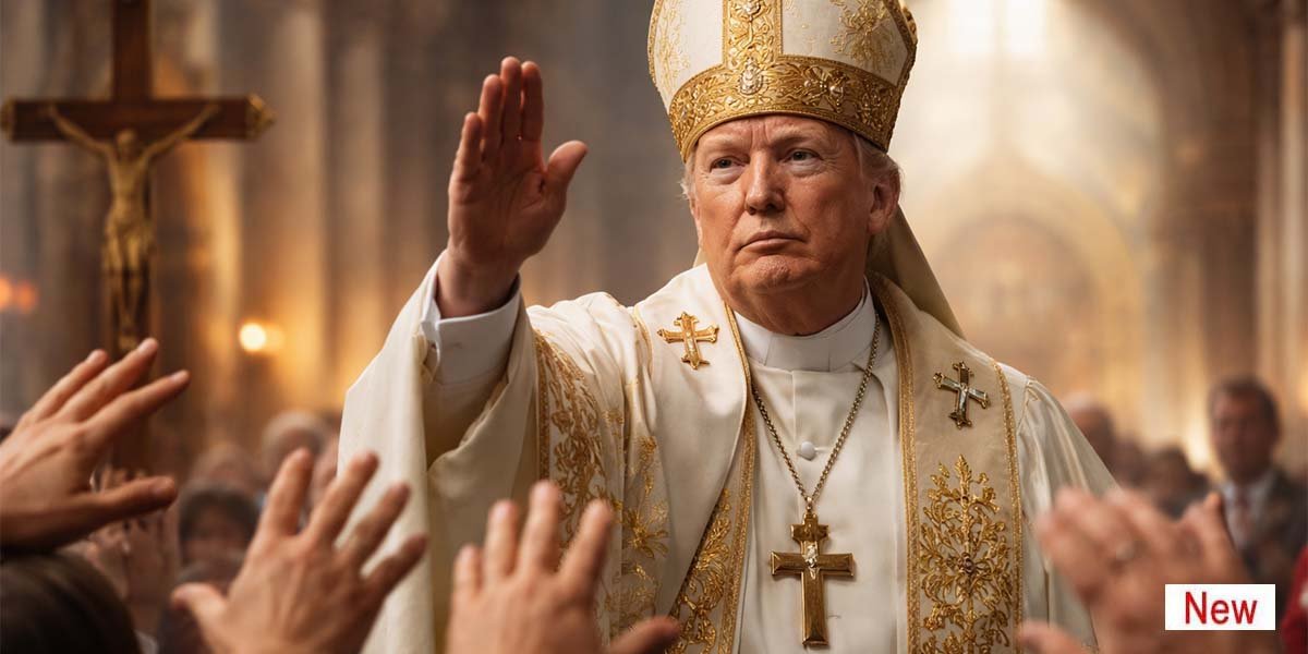 Trump pretending to be the Pope